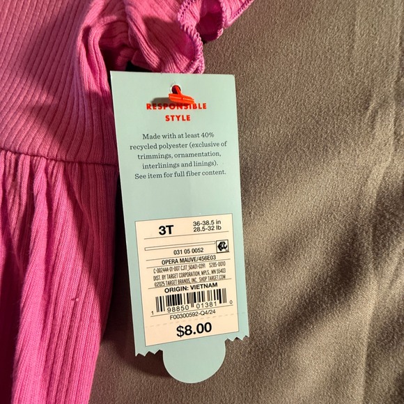 Toddler Girls SS Solid Ribbed Dress-Cat & Jack 3T NWT - Picture 2 of 3